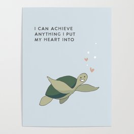 Affirmation Characters - Turtle Poster