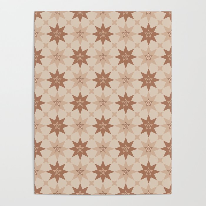 Medina Morocco tile pattern. Digital Illustration background Poster