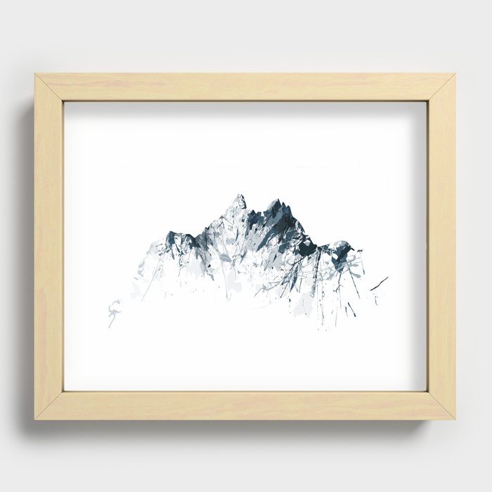 Mount Pilatus grey Recessed Framed Print