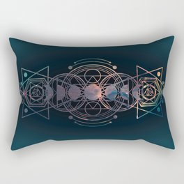 Dark Moon Phase Nebula Totem Rectangular Pillow