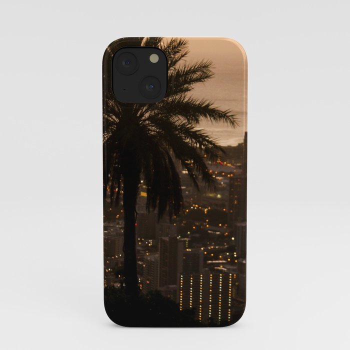 sunset over city iPhone Case