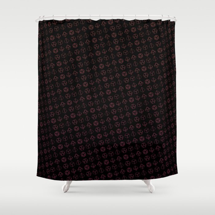 D&D Pink Dice Pattern Shower Curtain