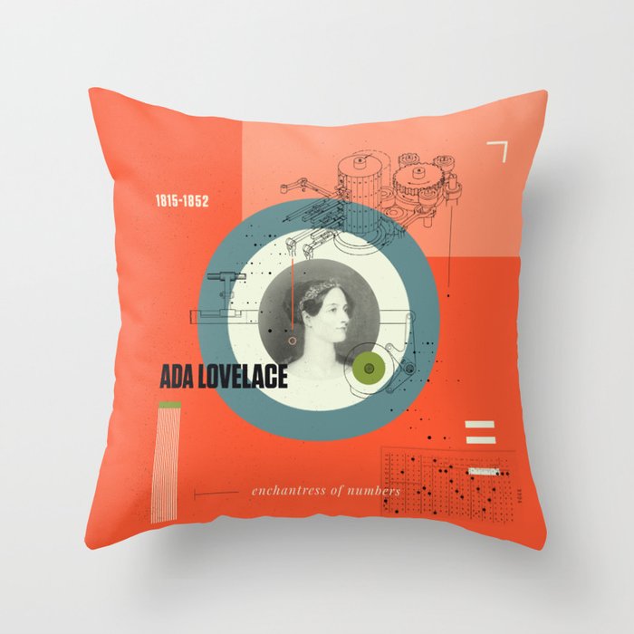 Beyond Curie: Ada Lovelace Throw Pillow