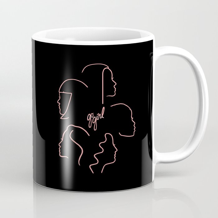 Go Girl Female Profile Illustration Coffee Mug