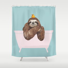 Sloth in Bathtub  Shower Curtain