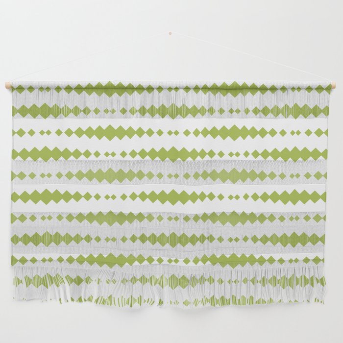 Light Green Geometric Horizontal Striped Pattern Wall Hanging