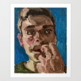 Self-Portrait While Biting Nails Art Print