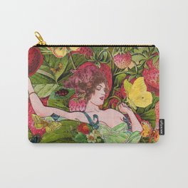 Strawberry Fields Forever Carry-All Pouch | Food, Butterfly, Surreal, Vegan, Healthfood, Strawberry, Rest, Remix, Health, Artdecolady 
