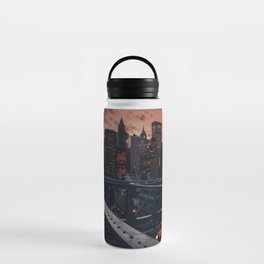 Brooklyn Bridge and Manhattan skyline in New York City Water Bottle