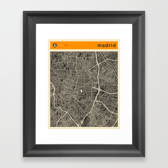 Madrid Map Framed Art Print