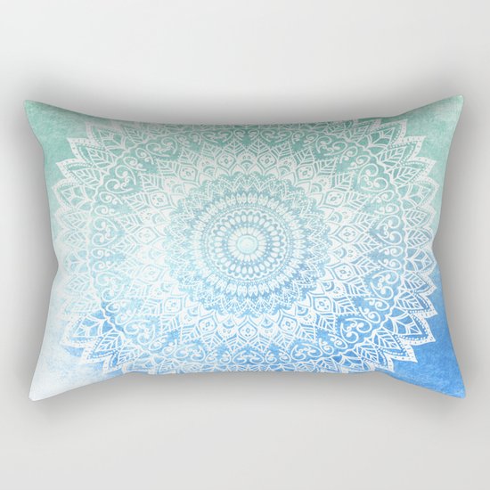 OCEAN PASSION LEAVES MANDALA Rectangular Pillow