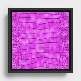 Crocodile Neon Pink Wild Animal Pattern Framed Canvas