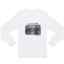 Boombox Long Sleeve T Shirt | Illustration, Graphic, Boombox, Blackandgrey, Sketch, Graphite, Drawing, Hiphop, Tshirt, Losangeles 