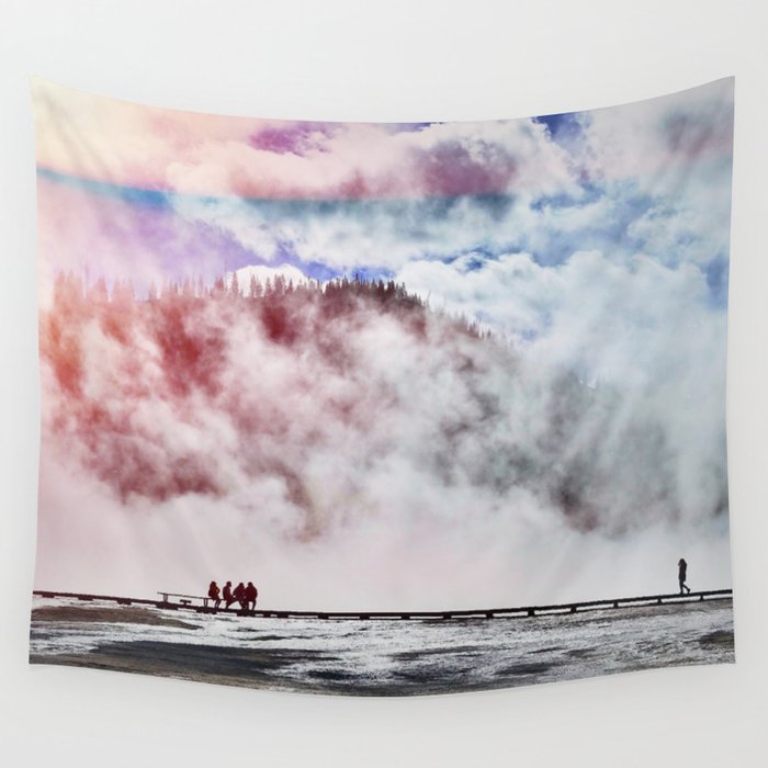 Hot Spring Silhouettes Wall Tapestry
