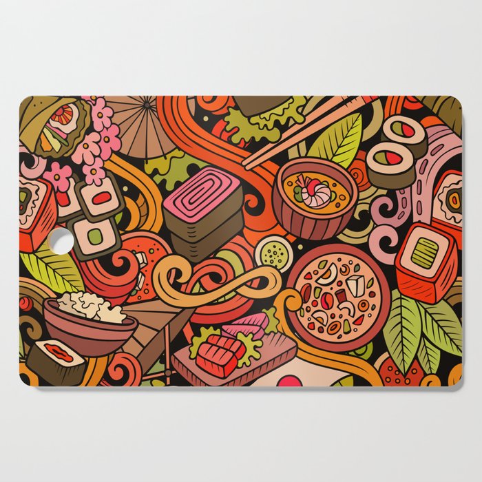 Traditional Art Japanese Food Pattern Cutting Board