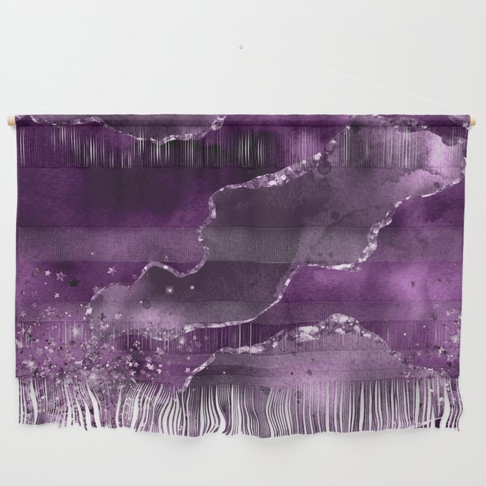 Purple Starry Agate Texture 04 Wall Hanging