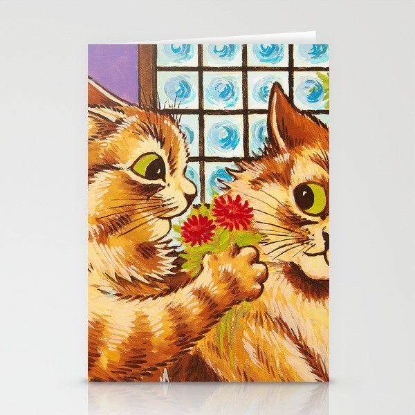 A Romantic Gesture by Louis Wain Stationery Cards