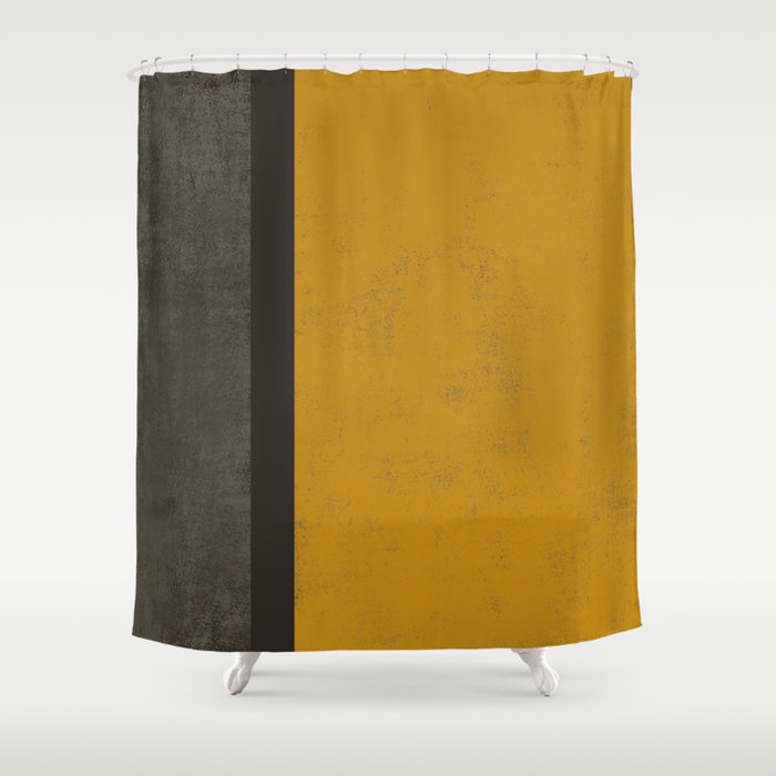 Abstract mustard grey Shower Curtain