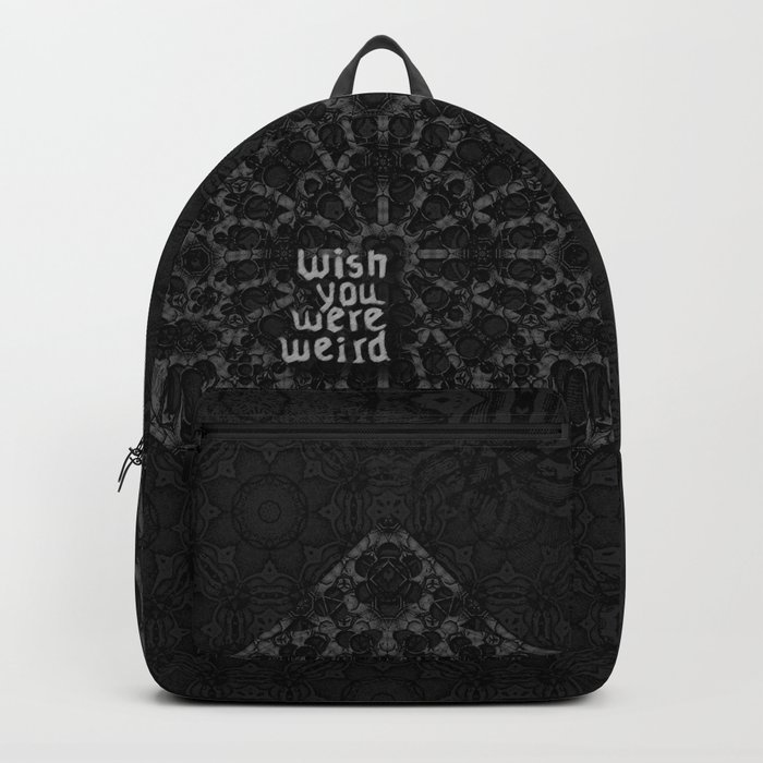 Gothic geometry. Witch decor. Retro metal. Backpack
