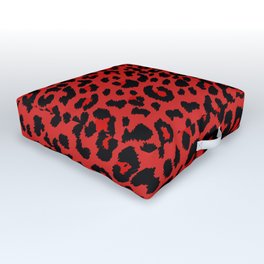Crimson Cheetah Print Outdoor Floor Cushion