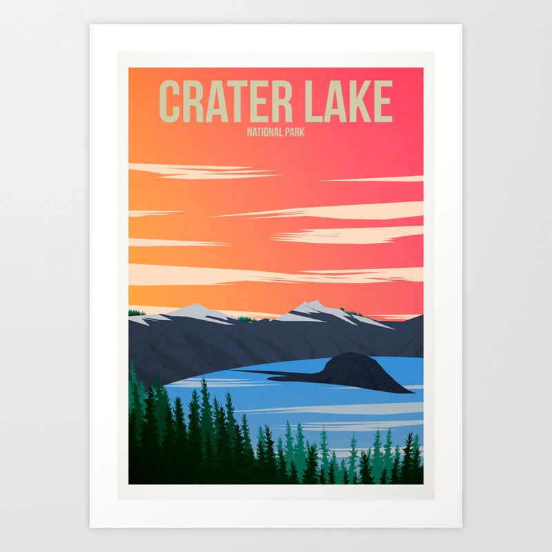 Crater Lake National Park Oregon United States Travel Poster Advertisement 3 