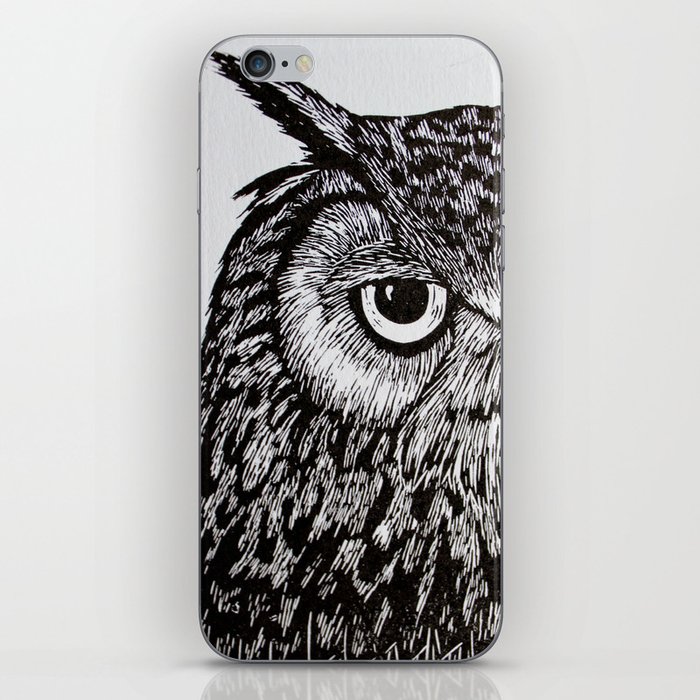 Black&White Owl iPhone Skin