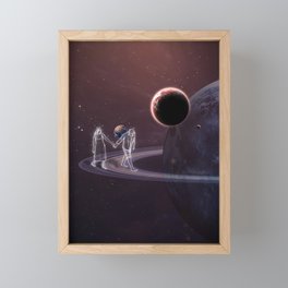 Love on saturn. Framed Mini Art Print