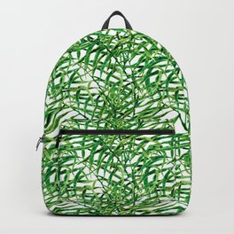 Tangled green tropical leaves Backpack
