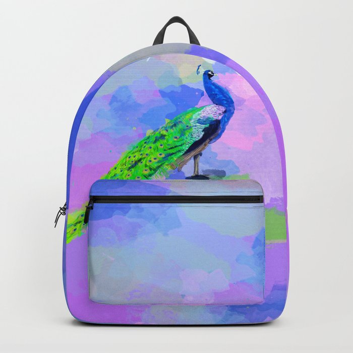 Peacock Dream - peacock painting, animal illustration, colorful Backpack