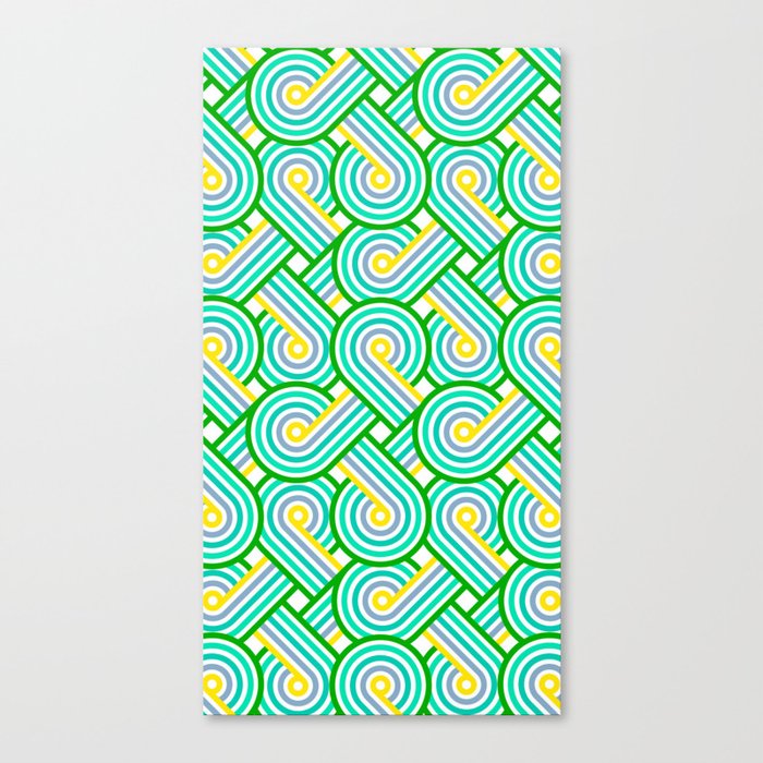 Spring Green Stripes Modern Celtic Knot Seamless Pattern Canvas Print