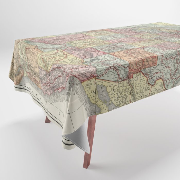 Old road map of the united states of america Tablecloth