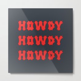 Gothic Cowgirl, Black and Red Metal Print