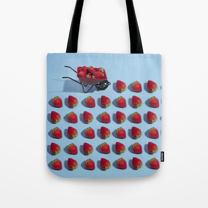 Strawberry harvesting Tote Bag