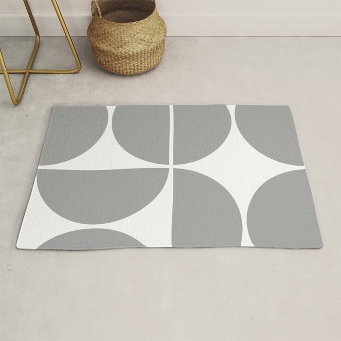 Mid Century Modern Grey Square Rug by The Old Art Studio Society6