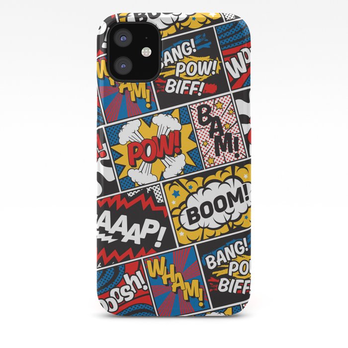 Modern Comic Book Superhero Pattern Color Colour Cartoon Lichtenstein Pop Art Iphone Case By Seasonofvictory Society6