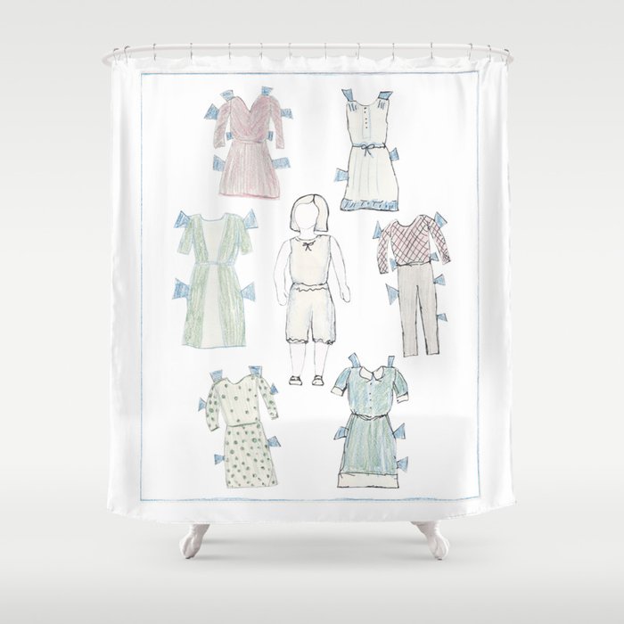 Paper Doll Book Page 1 Shower Curtain By Goosegirl9 Society6