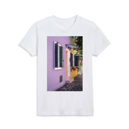 Colourful Purple Houses Burano Venice Italy Kids T Shirt