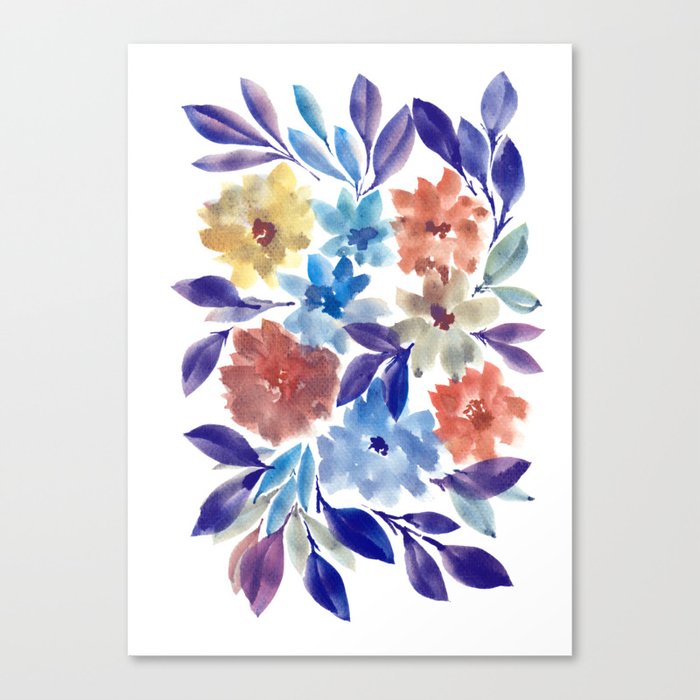 hand painted flowers_3c Canvas Print