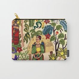 Coyoacán Mexican Garden of Casa Azul Lush Tropical Greenery Floral Landscape Painting Carry-All Pouch