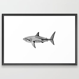 Abstract Great White Shark Framed Art Print