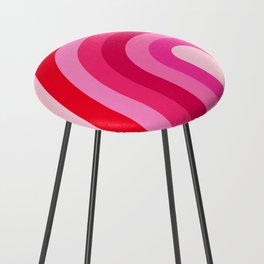 Pink Retro Rainbow Arch Pink And Red Abstract Rainbow Counter Stool