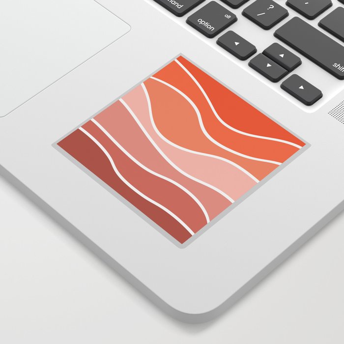 Colorful retro style waves - pink and orange Sticker