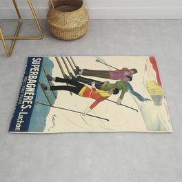 Superbagnères-Luchon - Vintage Advertising Poster Rug