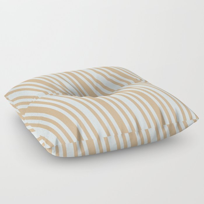 Light Cyan & Tan Colored Striped Pattern Floor Pillow