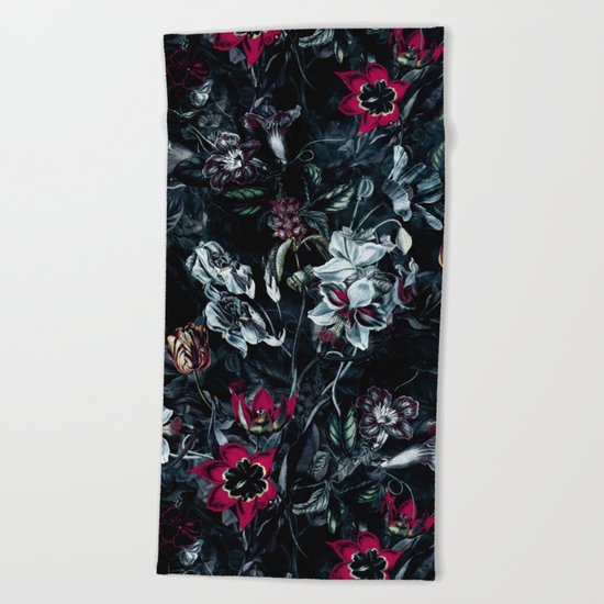 NIGHT GARDEN II Beach Towel