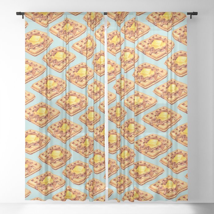 Waffle Pattern Sheer Curtain