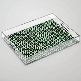 Mint Green And Black Polka Dot,Green And Black Retro Pattern,Mint Green And Black Background, Acrylic Tray