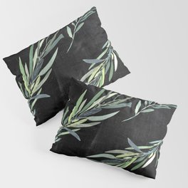 Eucalyptus leaves on chalkboard Pillow Sham