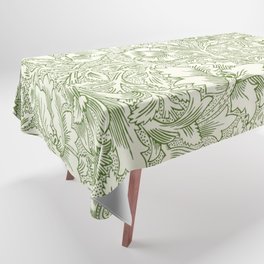William Morris Wild Tulip Forest Green Floral Tablecloth