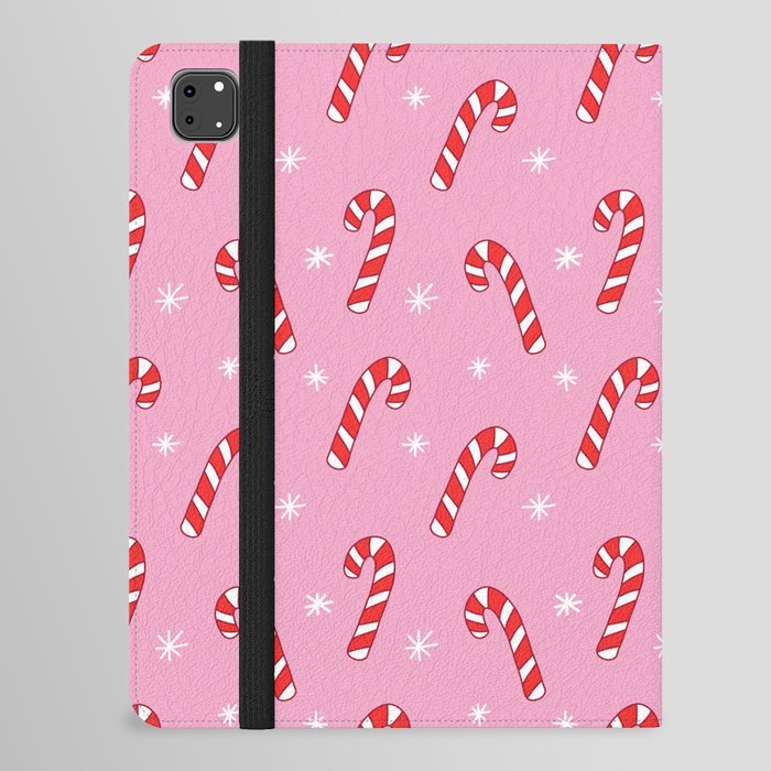 Candy Cane Pattern (pink) iPad Folio Case